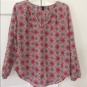 Sheer floral J Crew Blouse